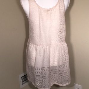 Kirra Sheer Top Ecru Lace Cut outs  cover up large